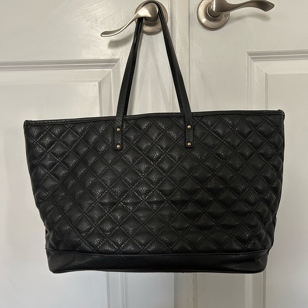 Black Quilted Tote Bag